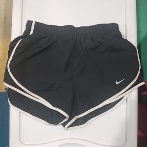 Nike Women's Black and White Athletic Shorts